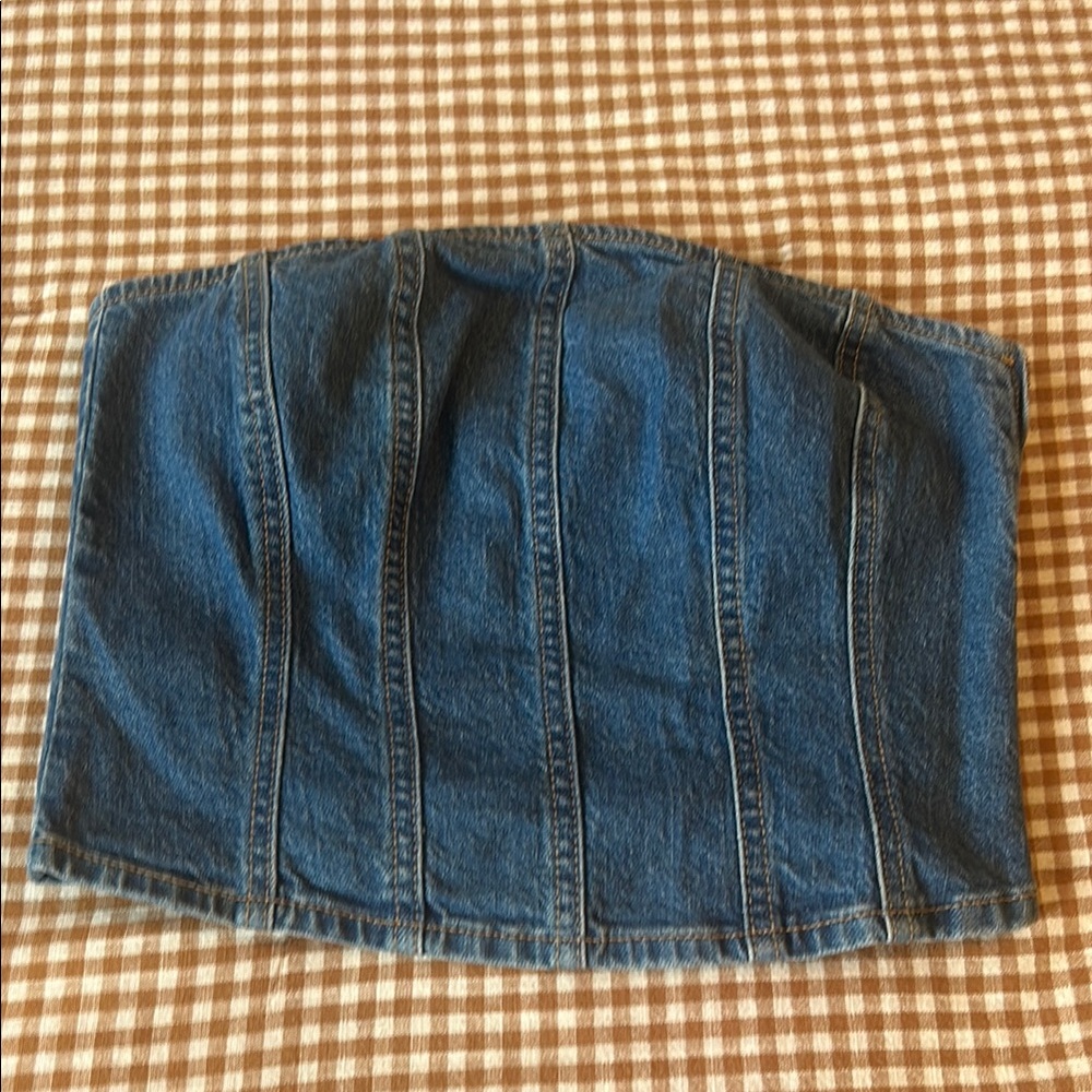 Denim Strapless Top